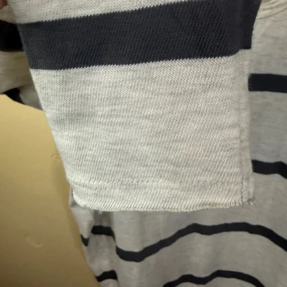 FREE PEOPLE Upstate Stripe Neutral Oversized Striped Long Sleeve Top Size M Gray - Picture 4 of 6